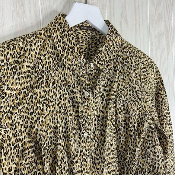 J. McLaughlin Womens Multicolor Leopard Print Long Sleeve Button Up Shirt Medium - Picture 6 of 6
